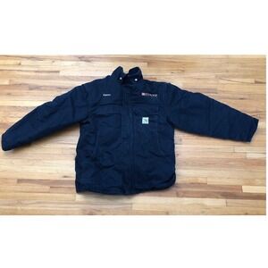 Carhartt‎ Men's Jacket L Loose Fit Navy Quilted Lined Work Duck